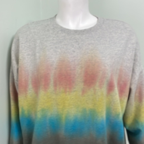 Sundry Anthropologie Revolve Rainbow Dip Tie Dye Pullover Sweatshirt Size 1 SM - Picture 3 of 7